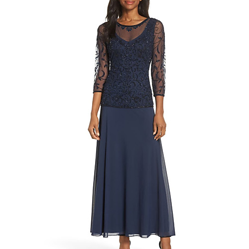 A-Line Mother of the Bride Dress Elegant & Luxurious Jewel Neck Ankle Length Chiffon Tulle 3/4 Length Sleeve with Beading 2021
A-Line Mother of the Bride Dress Elegant & Luxurious Jewel Neck Ankle Length Chiffon Tulle 3/4 Length Sleeve with Beading 2021