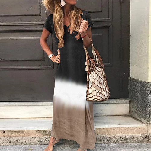 Women's Swing Dress Maxi long Dress Black Blue Red Yellow Gray Short Sleeve Color Block Patchwork Fall Spring Round Neck Casual 2021 S M L XL XXL 3XL 4XL 5XL / Plus Size
Women's Swing Dress Maxi long Dress Black Blue Red Yellow Gray Short Sleeve Color Block Patchwork Fall Spring Round Neck Casual 2021 S M L XL XXL 3XL 4XL 5XL / Plus Size