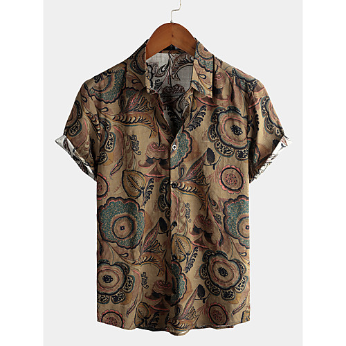 Men's Shirt Tribal Classic Collar Daily Beach Short Sleeve Tops Cotton Basic Boho Brown
Men's Shirt Tribal Classic Collar Daily Beach Short Sleeve Tops Cotton Basic Boho Brown