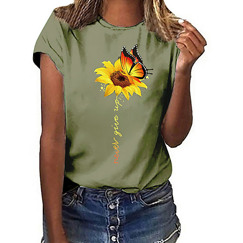 Women's T shirt Geometric Sunflower Round Neck Tops Basic Top White Black Yellow
Women's T shirt Geometric Sunflower Round Neck Tops Basic Top White Black Yellow