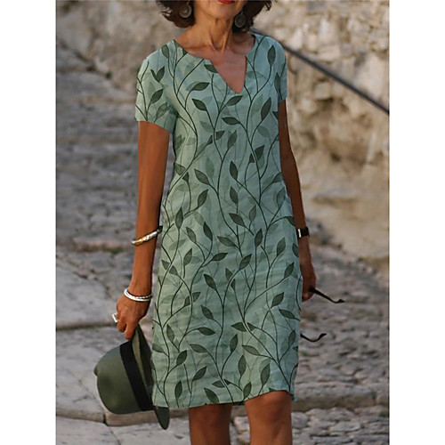 Women's Shift Dress Knee Length Dress Green Short Sleeve Print Print Spring Summer V Neck Casual Daily Loose 2022 S M L XL XXL XXXL
Women's Shift Dress Knee Length Dress Green Short Sleeve Print Print Spring Summer V Neck Casual Daily Loose 2022 S M L XL XXL XXXL