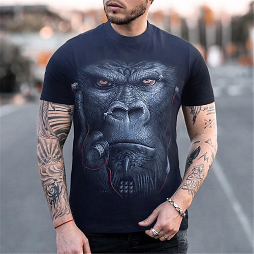 Men's Tee T shirt Shirt 3D Print Graphic Prints Orangutan Print Short Sleeve Daily Tops Casual Designer Big and Tall Round Neck Blue Black / Summer
Men's Tee T shirt Shirt 3D Print Graphic Prints Orangutan Print Short Sleeve Daily Tops Casual Designer Big and Tall Round Neck Blue Black / Summer