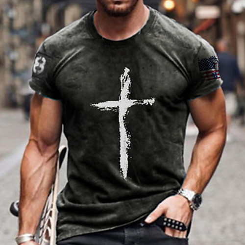 Men's Tee T shirt Shirt 3D Print Graphic Cross Plus Size Short Sleeve Casual Tops Basic Designer Slim Fit Big and Tall Blue Red Dark Gray
Men's Tee T shirt Shirt 3D Print Graphic Cross Plus Size Short Sleeve Casual Tops Basic Designer Slim Fit Big and Tall Blue Red Dark Gray