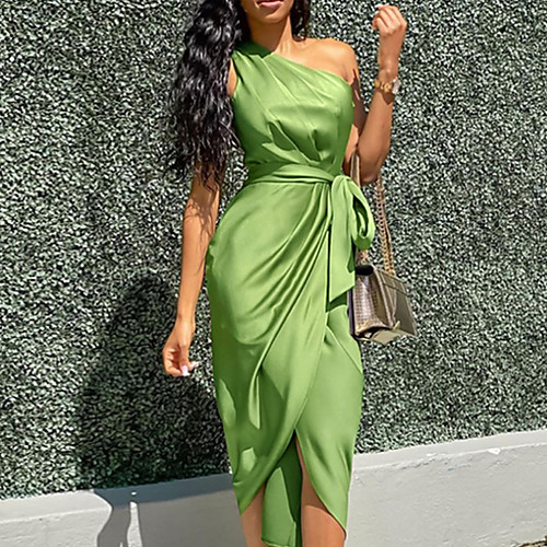 Women's Wrap Dress Midi Dress Army Green Sleeveless Solid Color Split Lace up Spring Summer One Shoulder Stylish Hot Sexy Holiday 2021 S M L XL
Women's Wrap Dress Midi Dress Army Green Sleeveless Solid Color Split Lace up Spring Summer One Shoulder Stylish Hot Sexy Holiday 2021 S M L XL