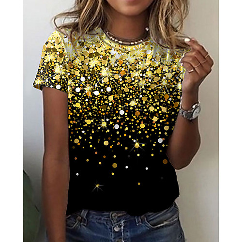 Women's Abstract Painting T shirt Galaxy Graphic Print Round Neck Basic Tops Blue Purple Yellow
Women's Abstract Painting T shirt Galaxy Graphic Print Round Neck Basic Tops Blue Purple Yellow