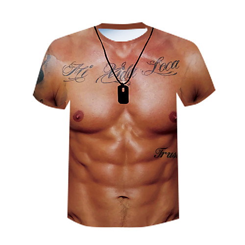 Men's Daily Tee T shirt 3D Print Graphic Muscle Simulation Plus Size Print Short Sleeve Tops Designer Funny Purple Black Khaki / Summer / Work
Men's Daily Tee T shirt 3D Print Graphic Muscle Simulation Plus Size Print Short Sleeve Tops Designer Funny Purple Black Khaki / Summer / Work