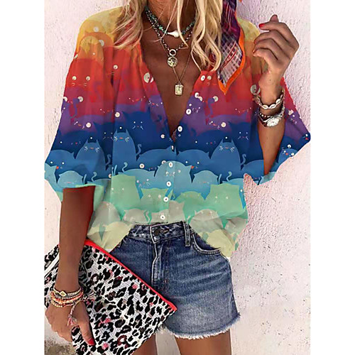 Women's Blouse Shirt Color Block Long Sleeve Asymmetric Print V Neck Basic Casual Tops Purple
Women's Blouse Shirt Color Block Long Sleeve Asymmetric Print V Neck Basic Casual Tops Purple