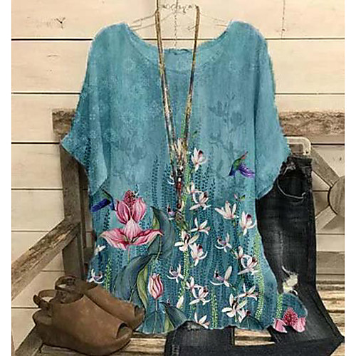 Women's Plus Size Tops Blouse Shirt Floral Solid Color Short Sleeve Round Neck Charm Casual Daily Wear Date Polyester Fall Spring Wine Red Blue / standard size, select your usual size
Women's Plus Size Tops Blouse Shirt Floral Solid Color Short Sleeve Round Neck Charm Casual Daily Wear Date Polyester Fall Spring Wine Red Blue / standard size, select your usual size