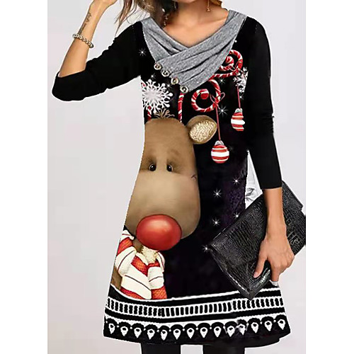 Women's A Line Dress Knee Length Dress Light Red Khaki Green White Black Red Brown Long Sleeve Print Print Fall V Neck Elegant Christmas 2021 S M L XL XXL 3XL
Women's A Line Dress Knee Length Dress Light Red Khaki Green White Black Red Brown Long Sleeve Print Print Fall V Neck Elegant Christmas 2021 S M L XL XXL 3XL