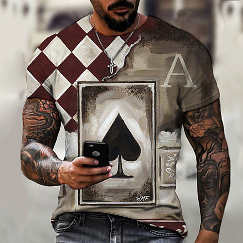 Men's Tee T shirt Shirt 3D Print Graphic Poker Plus Size Short Sleeve Casual Tops Basic Designer Slim Fit Big and Tall Black / White Red / White Blue / Summer
Men's Tee T shirt Shirt 3D Print Graphic Poker Plus Size Short Sleeve Casual Tops Basic Designer Slim Fit Big and Tall Black / White Red / White Blue / Summer