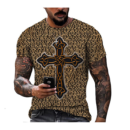 Men's Tee T shirt 3D Print Graphic Prints Cross Print Short Sleeve Daily Tops Casual Designer Big and Tall Round Neck Yellow Gray Red / Summer
Men's Tee T shirt 3D Print Graphic Prints Cross Print Short Sleeve Daily Tops Casual Designer Big and Tall Round Neck Yellow Gray Red / Summer