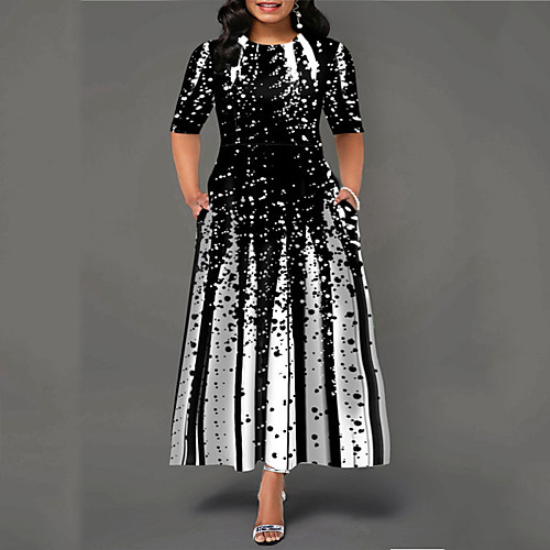 Women's Plus Size A Line Dress Color Gradient Round Neck Print Half Sleeve Fall Spring Work Casual Vintage Maxi long Dress Daily Going Out Dress
Women's Plus Size A Line Dress Color Gradient Round Neck Print Half Sleeve Fall Spring Work Casual Vintage Maxi long Dress Daily Going Out Dress