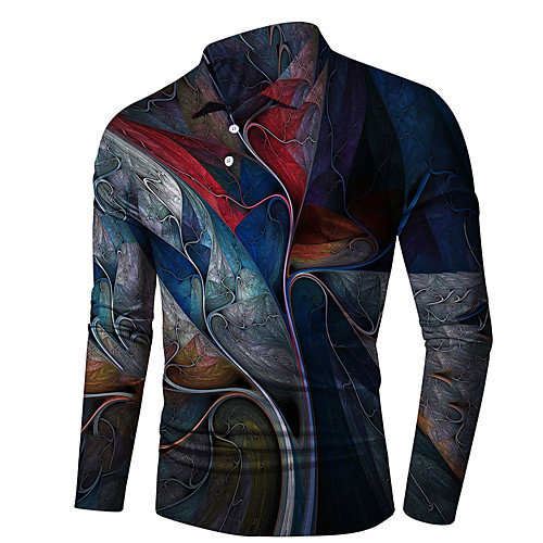 Men's Street Golf Shirt 3D Print Abstract 3D Print Button-Down Long Sleeve Regular Fit Tops Lightweight Casual Fashion Comfortable Navy Blue / Sports
Men's Street Golf Shirt 3D Print Abstract 3D Print Button-Down Long Sleeve Regular Fit Tops Lightweight Casual Fashion Comfortable Navy Blue / Sports
