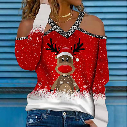 Women's T shirt Deer Merry Christmas Christmas Tree Printing V Neck Basic Vintage Sexy Tops White A20384T Black A20384T Blue
Women's T shirt Deer Merry Christmas Christmas Tree Printing V Neck Basic Vintage Sexy Tops White A20384T Black A20384T Blue