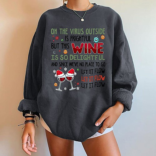 Women's Sweatshirt Pullover Text Ugly Christmas Print Christmas Christmas Gifts Sports Hot Stamping Streetwear Christmas Hoodies Sweatshirts Loose Black Orange Dark Gray
Women's Sweatshirt Pullover Text Ugly Christmas Print Christmas Christmas Gifts Sports Hot Stamping Streetwear Christmas Hoodies Sweatshirts Loose Black Orange Dark Gray