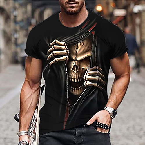 Men's Unisex Daily T shirt 3D Print Graphic Prints Skull Print Short Sleeve Tops Casual Designer Big and Tall Black / Summer
Men's Unisex Daily T shirt 3D Print Graphic Prints Skull Print Short Sleeve Tops Casual Designer Big and Tall Black / Summer