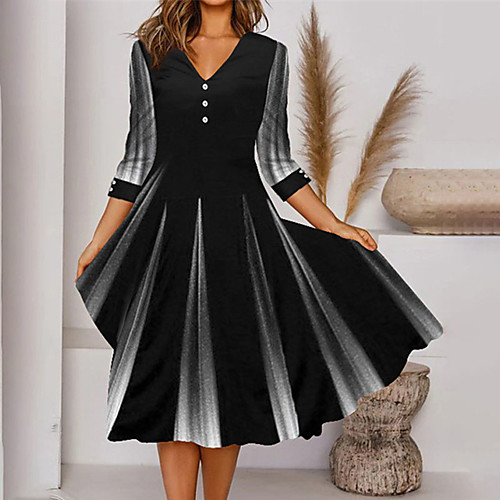 Women's A Line Dress Midi Dress Black Half Sleeve Print Color Gradient Ruched Button Spring Summer V Neck Stylish Work Casual Loose 2022 S M L XL XXL
Women's A Line Dress Midi Dress Black Half Sleeve Print Color Gradient Ruched Button Spring Summer V Neck Stylish Work Casual Loose 2022 S M L XL XXL