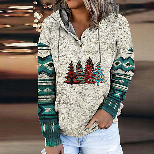 Women's Hoodie Sweatshirt Geometric Christmas Tree Front Pocket Print Christmas Christmas Gifts Casual 3D Print Ethnic Streetwear Hoodies Sweatshirts Gray
Women's Hoodie Sweatshirt Geometric Christmas Tree Front Pocket Print Christmas Christmas Gifts Casual 3D Print Ethnic Streetwear Hoodies Sweatshirts Gray