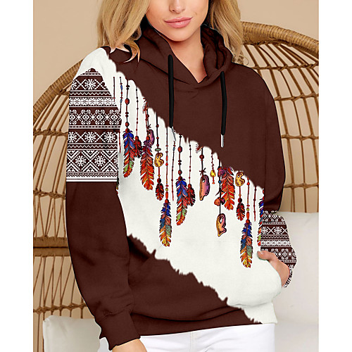 Women's Hoodie Pullover Color Block Leopard Feather Front Pocket Print Daily Going out 3D Print Casual Streetwear Hoodies Sweatshirts Camel Green Brown
Women's Hoodie Pullover Color Block Leopard Feather Front Pocket Print Daily Going out 3D Print Casual Streetwear Hoodies Sweatshirts Camel Green Brown