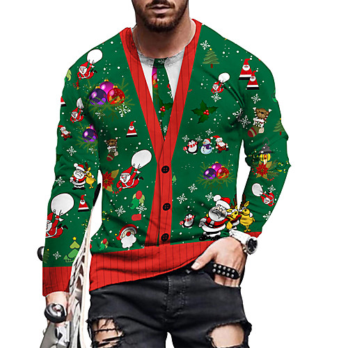 Men's T shirt Graphic Simulation Print Long Sleeve Christmas Tops Round Neck Blue Green Rainbow / Fall / Winter
Men's T shirt Graphic Simulation Print Long Sleeve Christmas Tops Round Neck Blue Green Rainbow / Fall / Winter
