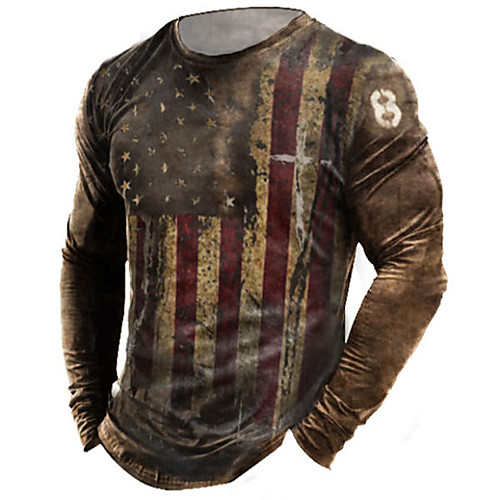 Men's Unisex T shirt 3D Print Graphic Prints Flag Crew Neck Daily Holiday Print Long Sleeve Tops Casual Streetwear Big and Tall Green Black Purple
Men's Unisex T shirt 3D Print Graphic Prints Flag Crew Neck Daily Holiday Print Long Sleeve Tops Casual Streetwear Big and Tall Green Black Purple