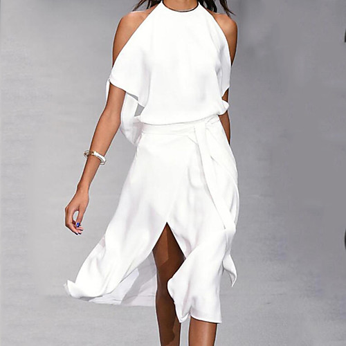 Women's A Line Dress Midi Dress White Black Gray Sleeveless Solid Color Split Spring Summer cold shoulder Elegant Casual Modern Loose 2021 S M L XL XXL 3XL
Women's A Line Dress Midi Dress White Black Gray Sleeveless Solid Color Split Spring Summer cold shoulder Elegant Casual Modern Loose 2021 S M L XL XXL 3XL