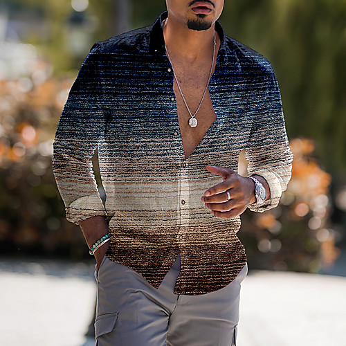 Men's Shirt Gradient Turndown Street Casual Button-Down Print Long Sleeve Tops Casual Fashion Breathable Blue / Spring / Summer
Men's Shirt Gradient Turndown Street Casual Button-Down Print Long Sleeve Tops Casual Fashion Breathable Blue / Spring / Summer