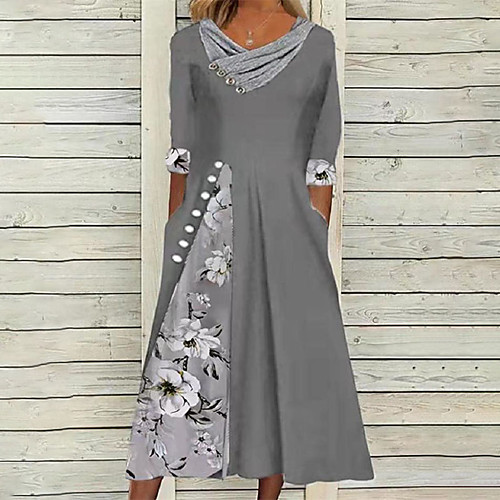 Women's Swing Dress Midi Dress Green Blue Gray Half Sleeve Floral Split Print Spring Summer V Neck Stylish Casual Loose 2022 S M L XL XXL 3XL
Women's Swing Dress Midi Dress Green Blue Gray Half Sleeve Floral Split Print Spring Summer V Neck Stylish Casual Loose 2022 S M L XL XXL 3XL
