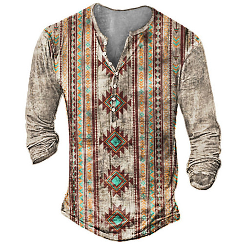 Men's Henley Shirt Tee T shirt Graphic Tribal Vintage Plus Size Henley Street Casual Button-Down Print Long Sleeve Tops Cotton Basic Casual Classic Big and Tall Blue Khaki Red
Men's Henley Shirt Tee T shirt Graphic Tribal Vintage Plus Size Henley Street Casual Button-Down Print Long Sleeve Tops Cotton Basic Casual Classic Big and Tall Blue Khaki Red