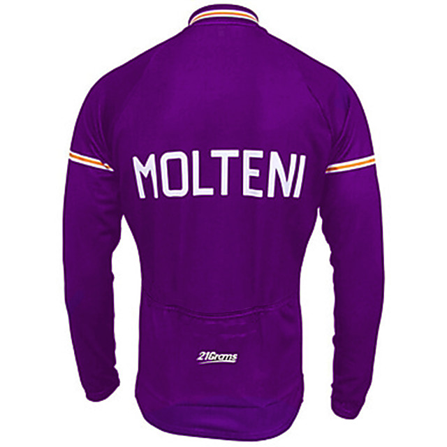 Men S Long Sleeve Cycling Jersey Winter Purple Yellow Red Solid Color