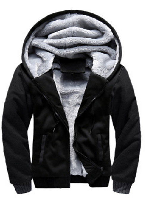 Ulanda Hooded Coat Womens Thicken Fleece Fur Warm Zipper Winter Coat Hoodie Parka Overcoat Jacket Outwear 