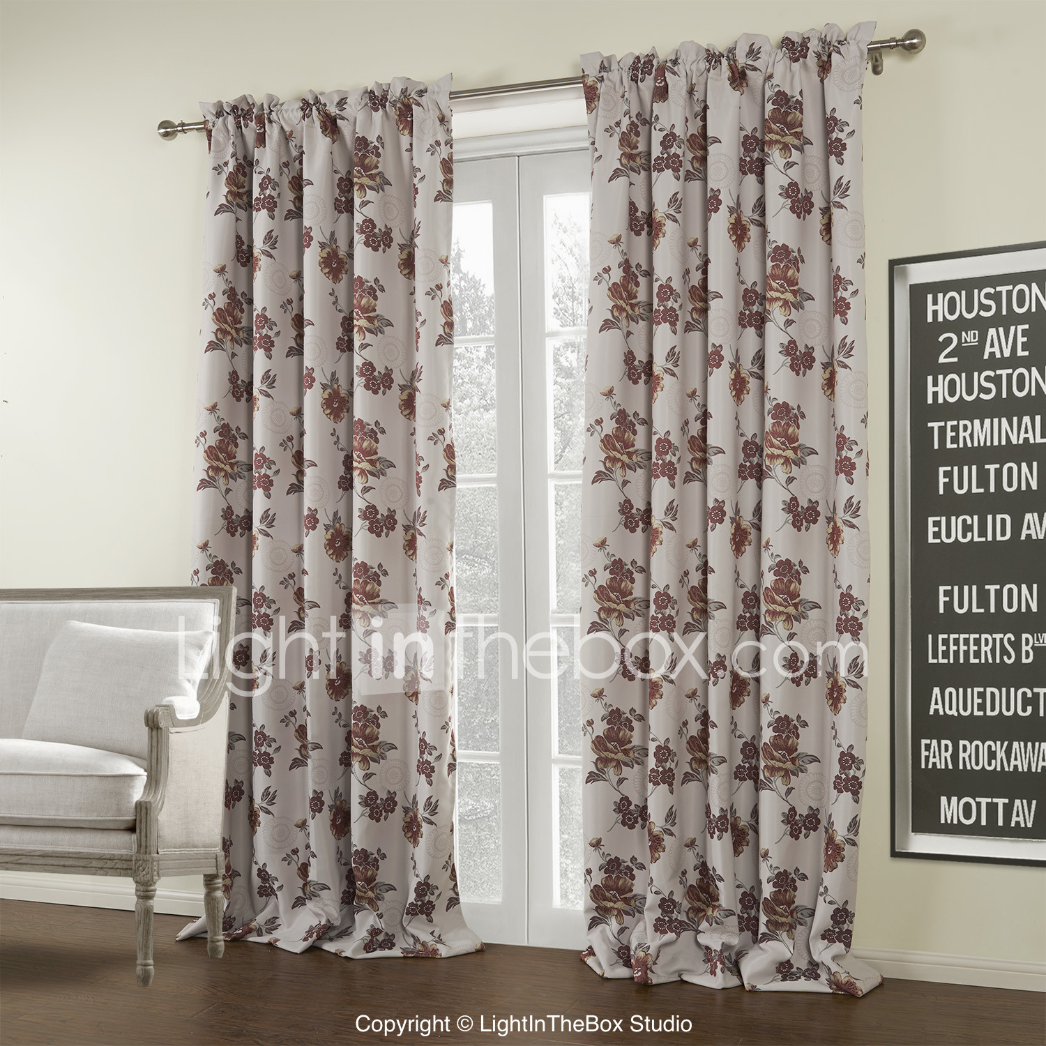 Rod Pocket Grommet Top Tab Top Double Pleat Two Panels Curtain