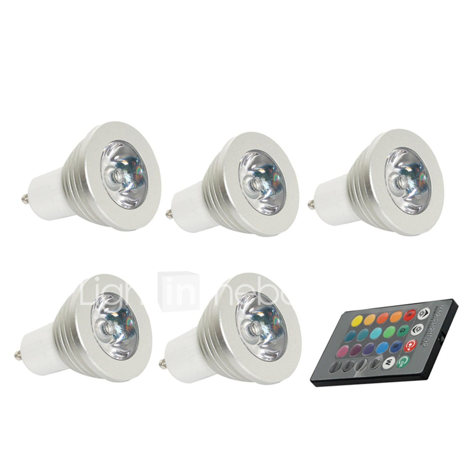 Jiawen 5pcs 3w Rgb Gu10 Led Ceiling Lights Recessed Retrofit 1