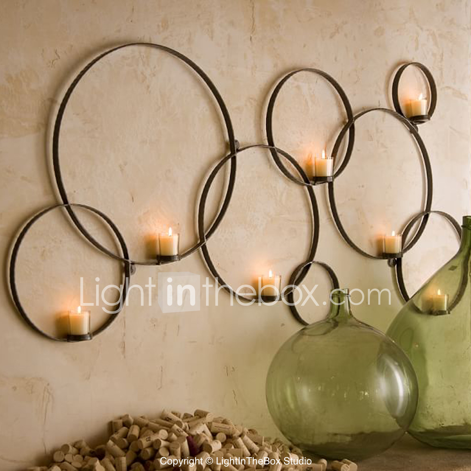 E Home Metal Wall Art Decor Circular Chain Wall Art Decor Circular Chain