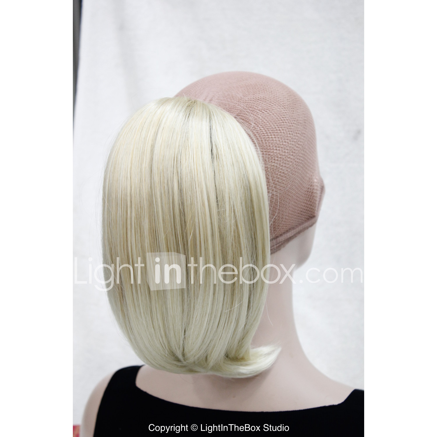 New Fashion Short Straight Blonde Mix Claw Clip Ponytail 3852229