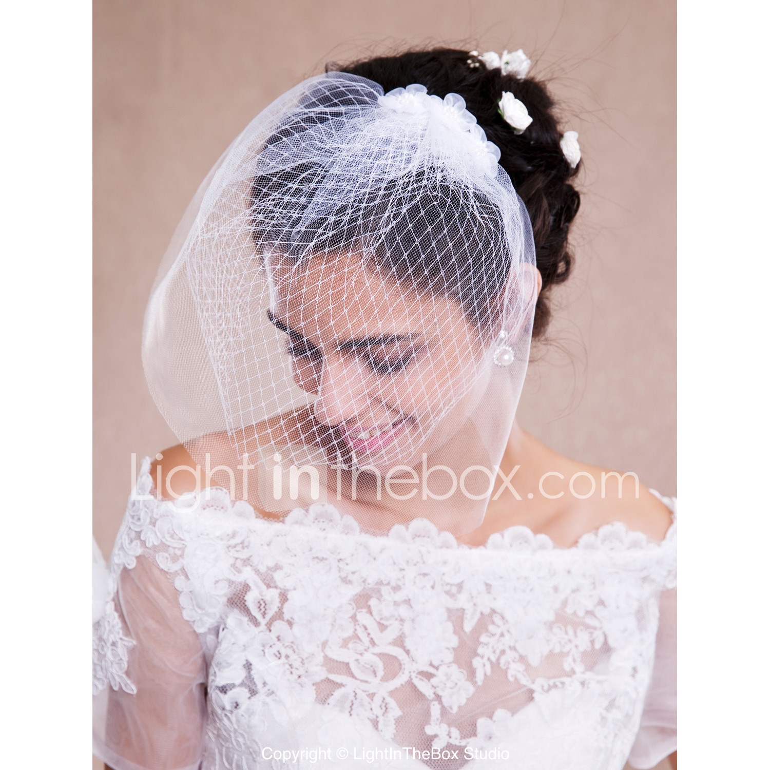 One Tier Raw Edge Wedding Veil Blusher Veils Veils For Short