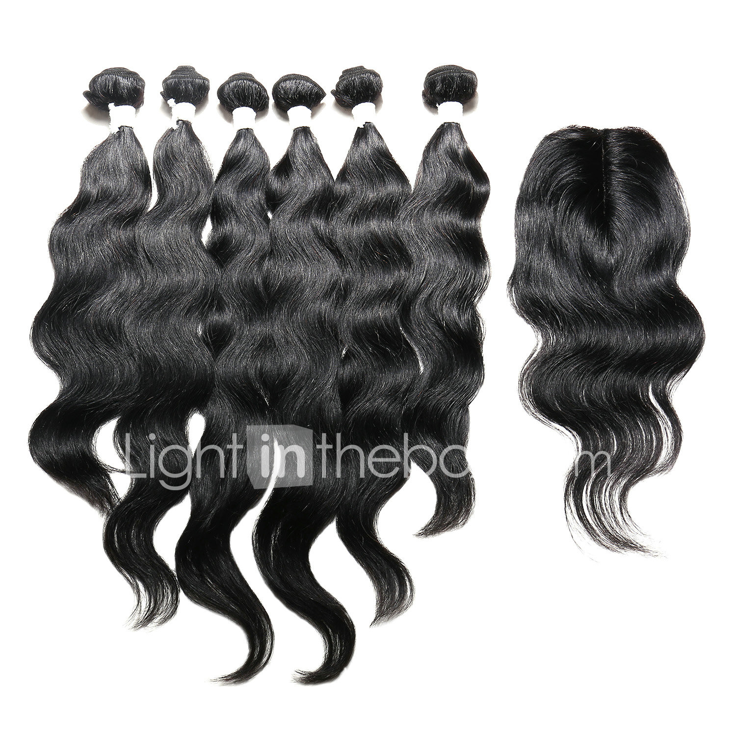 Indian Hair Natural Wave Human Hair Hair Weft With Closure Human