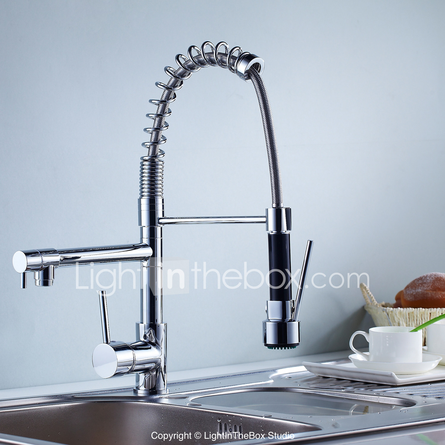 Kitchen Faucet Two Handles One Hole Chrome Pull Out Pull Down Centerset Contemporary Kitchen Taps 5793686 2020 10624