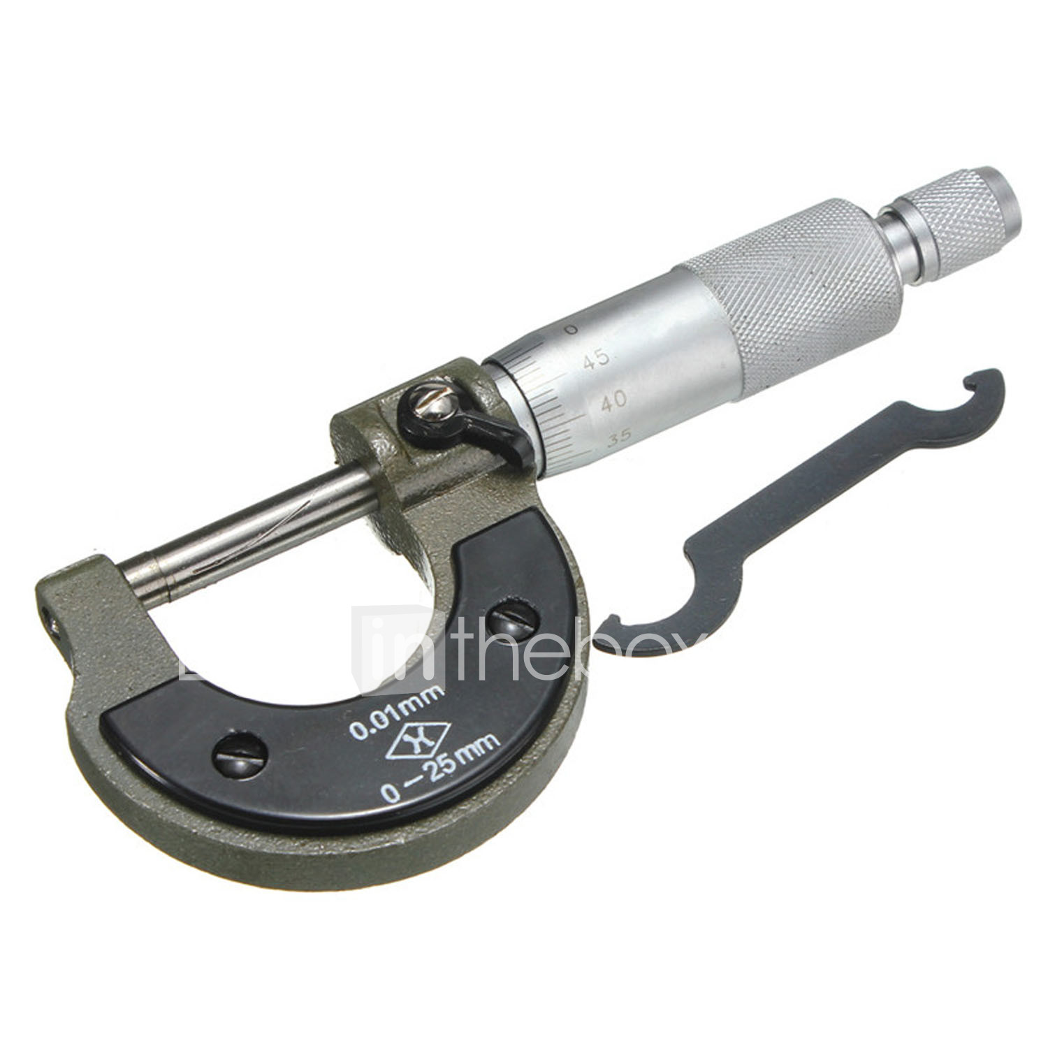 0-25mm 0.01mm Gauge Outside Metric Micrometer Tool With Metal Caliper Tool Box