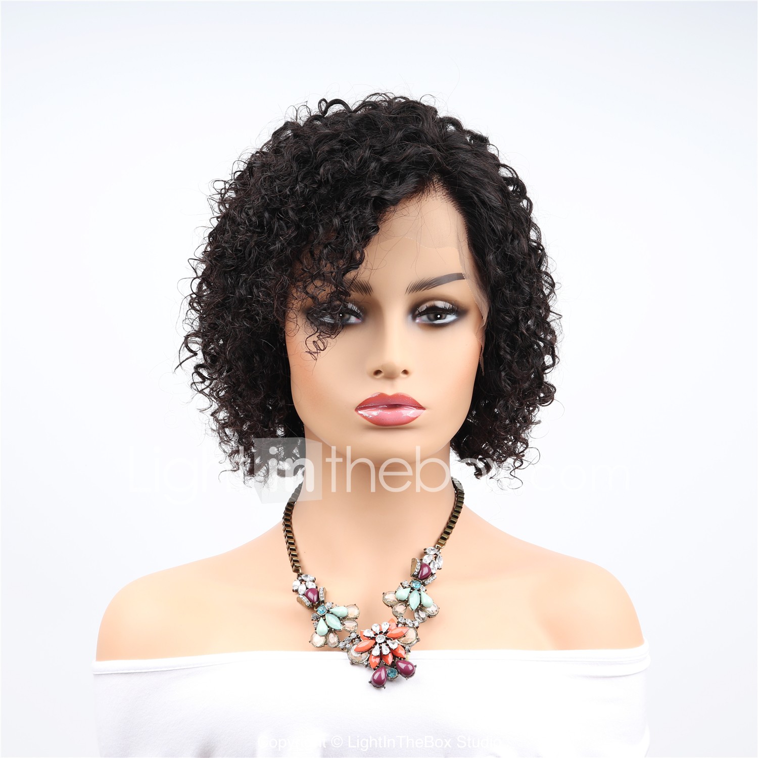 Remy Human Hair Full Lace Wig Asymmetrical Style Brazilian Hair