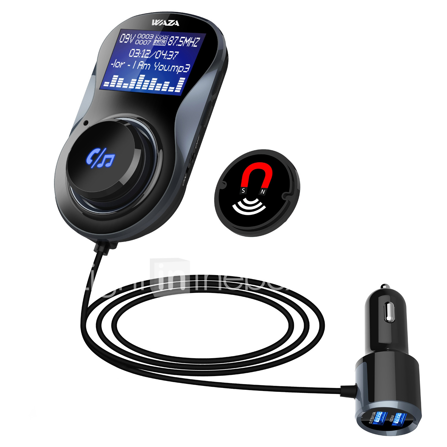 Waza Bt01 Bluetooth 4 1 Car Handsfree Bluetooth Kit Fm Transmitter