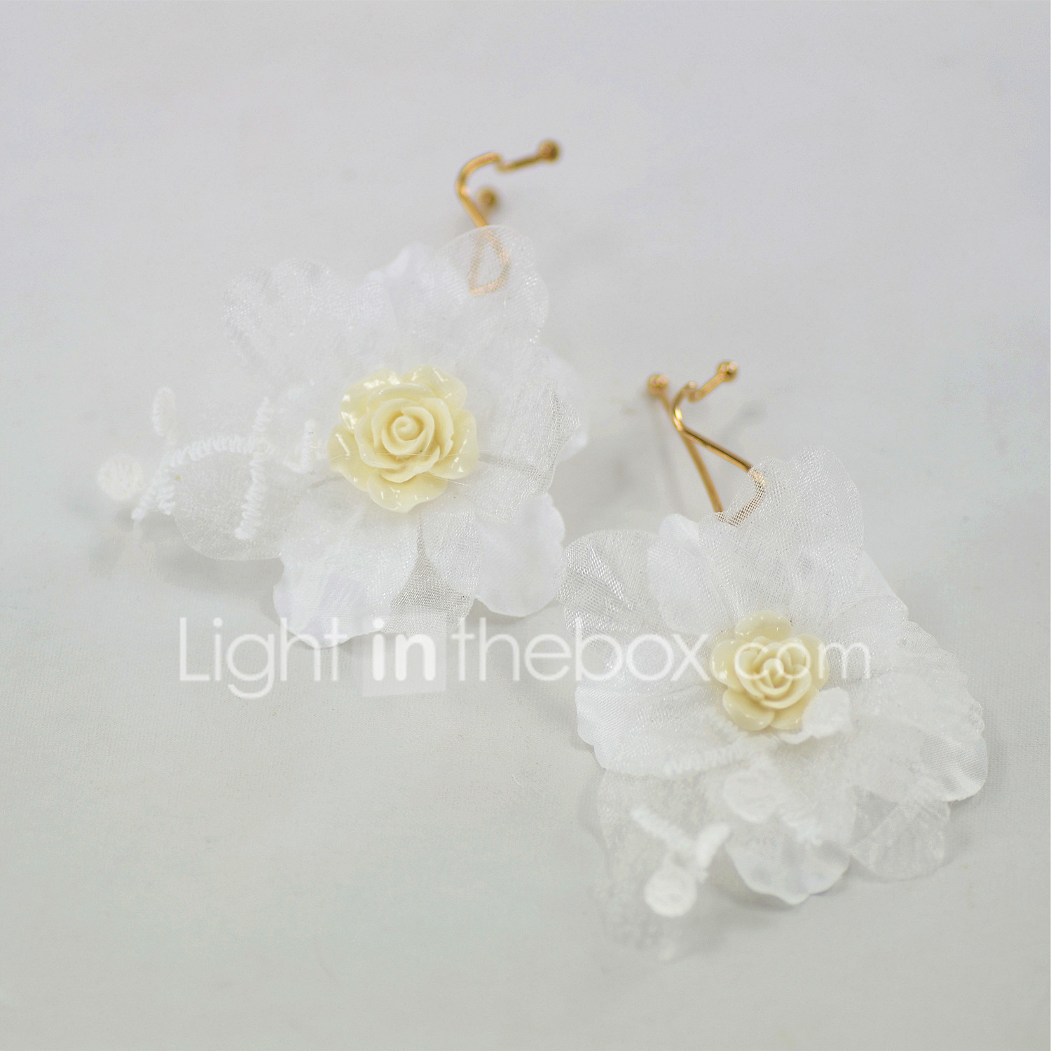Lace Organza Fabrics Hair Clip Hair Accessory With Satin