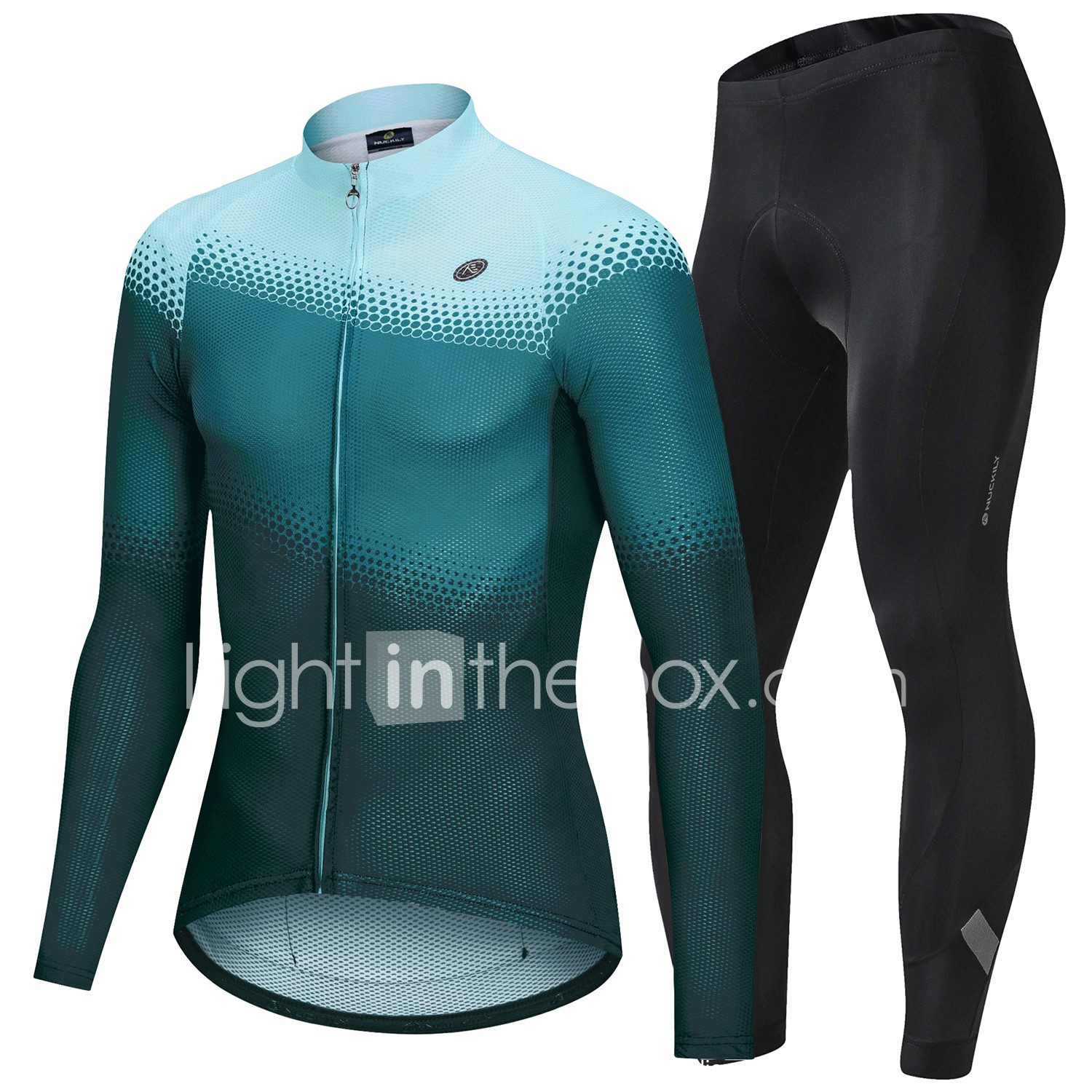 Nuckily Menu0027s Long Sleeve Cycling Jersey with Tights Winter 