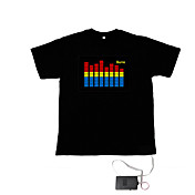 Sound and Music Activated EL Visualizer VU-Spectrum Dancer T-shirt (4*AAA)
