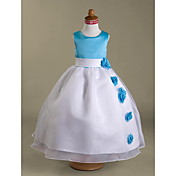 Ball Gown Scoop Floor-length Satin And Organza Flower Girl Dress 