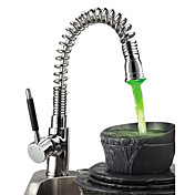 Spring Kitchen Faucet with Color Changing LED Light - Chrome Finish