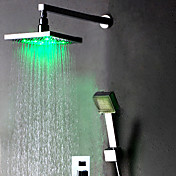 Color Changing LED Shower Faucet with 8 inch Shower Head + Hand Shower