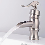 Nickel Brushed Finish Solid Brass Bathroom Sink Faucet