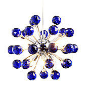 6-light Floral Shape K9 Crystal Pendant-Blue (0942-98004-D-6B)