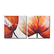Hand-painted Abstract Oil Painting with Stretched Frame - Set of 2